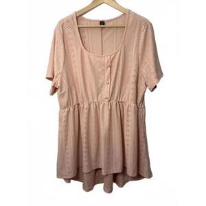 SHEIN 3X Blush Babydoll Blouse